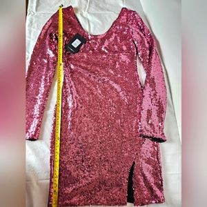 Pink Sequin Party Dress